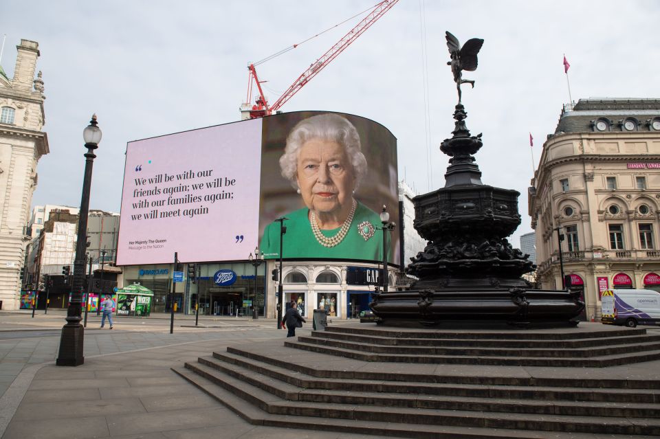 The Queen had a message delivered by billboard as she encouraged the nation to stay patient and compliant in light of the pandemic