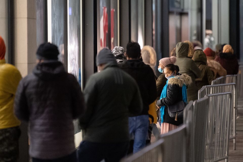 In Leicester, crowds waited to get into Next this morning