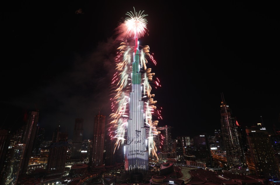 The Burj Khalifa was lit up for the New Year