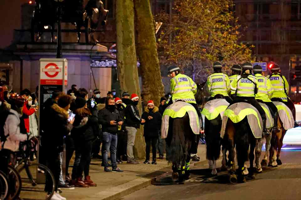 Cops tried to break up gatherings in central London amid the virus outbreak