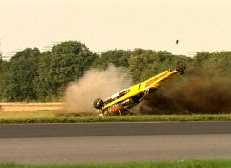Horror scene from Richard's near-fatal jet car crash