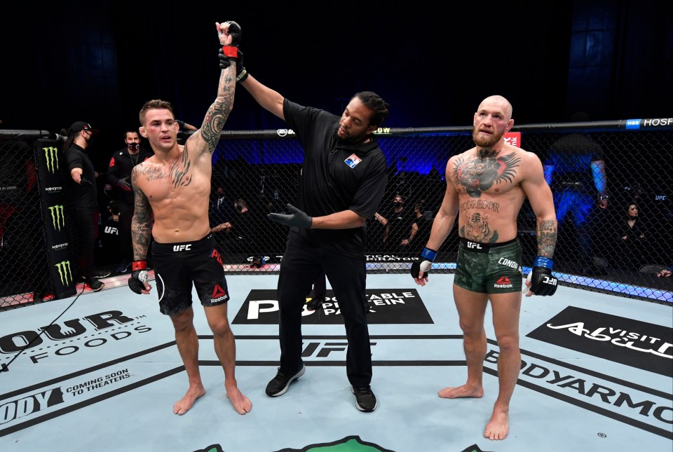Dustin Poirier after the win - he could get a lightweight title shot next