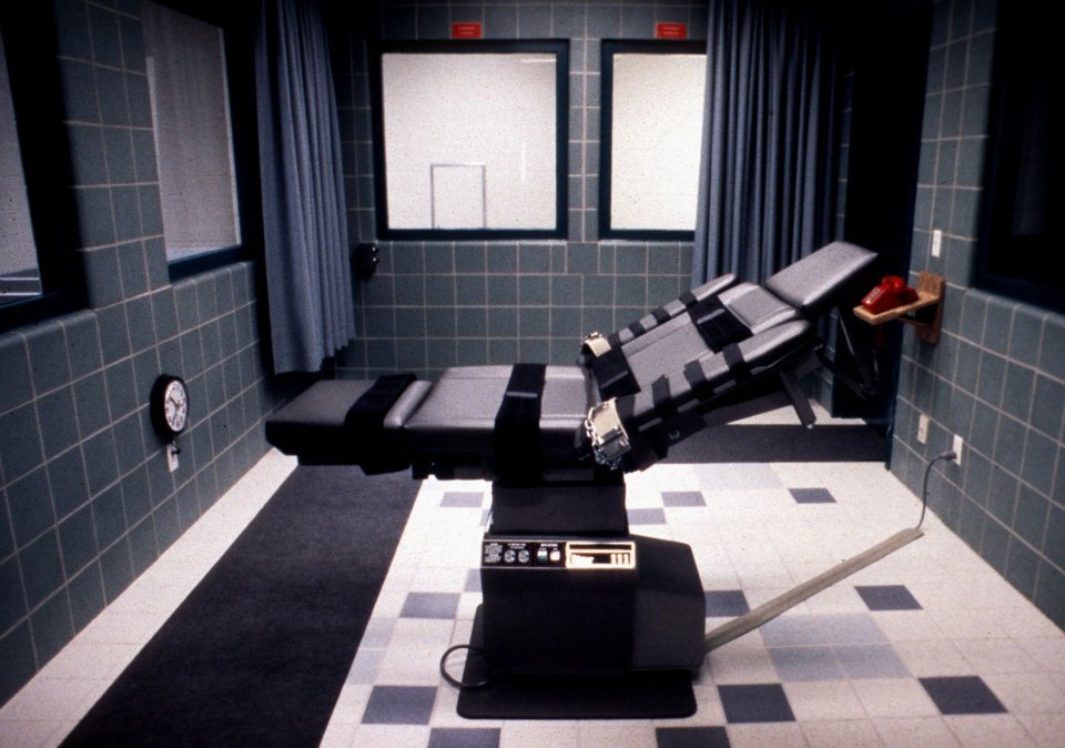 The execution chamber in Terre Haute, Indiana, where death row prisoners are set to be put to death by lethal injection in the coming days