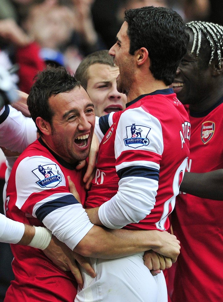 Santi Cazorla and Mikel Arteta enjoyed a strong relationship in the Arsenal midfield