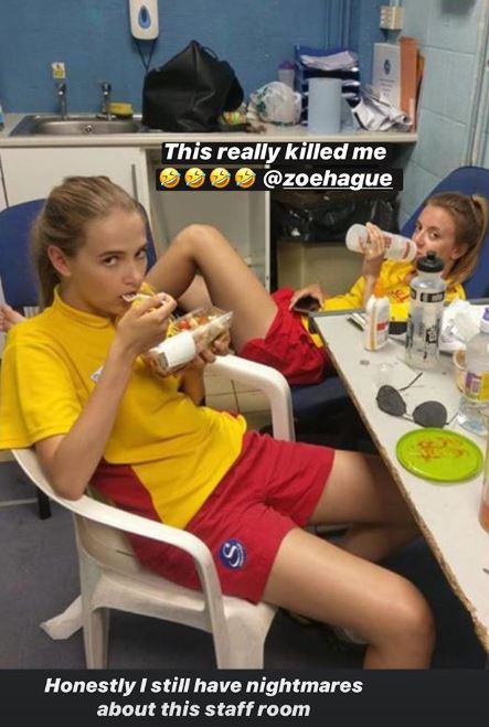 Molly shared this fresh-faced throwback to her old job as a lifeguard
