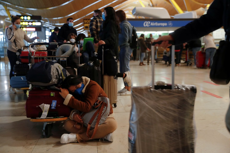Passengers were left stranded as flights were grounded