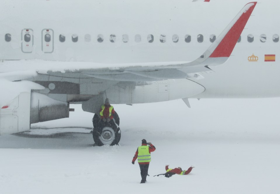 Dozens of flights were grounded as runways became unusable