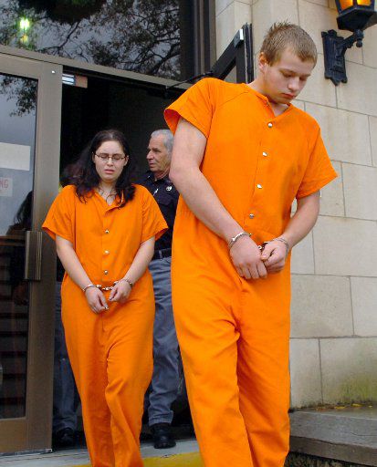 Milam with Jesseca Carson - Amora's mother, who was given life for her role in the crime