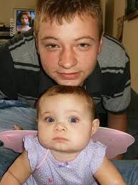 Blaine Milam with Amora Carson – the toddler he beat to death 13 years ago