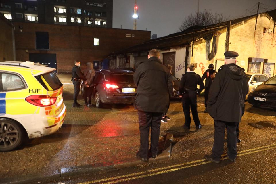 Last night police in London broke up a gathering at an industrial unit in Southwark. Two were arrested