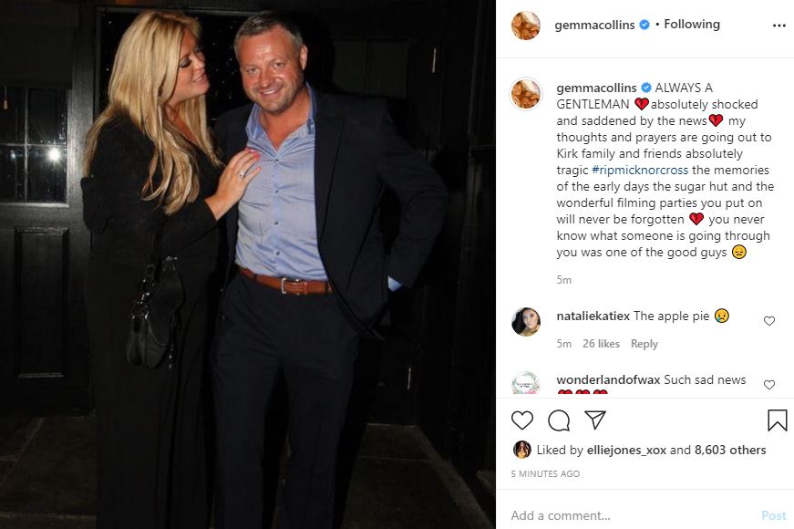 Gemma Collins said Mick was 'always a gentleman'