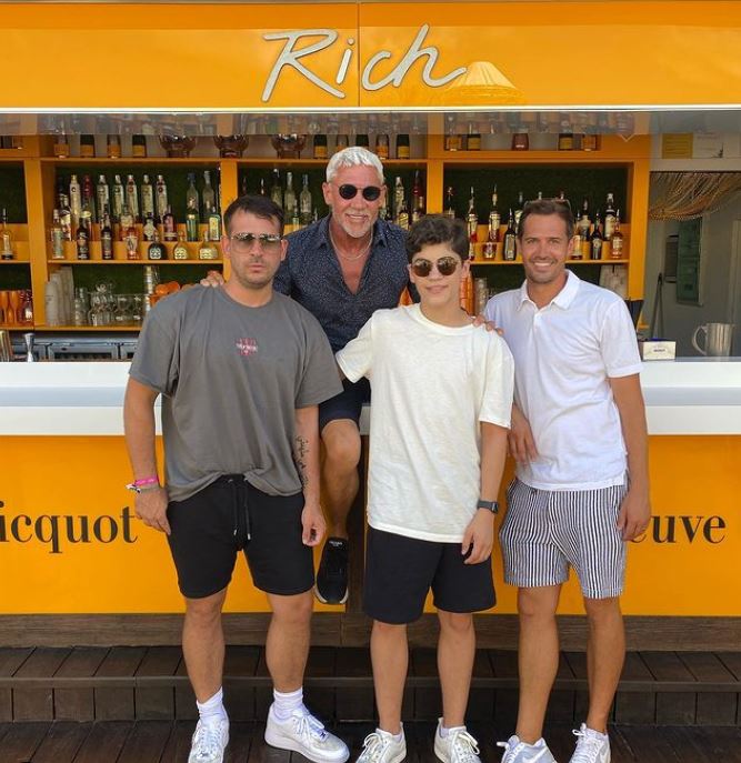 Wayne also has three sons, Sean, Freddie, and Duane [L-R]