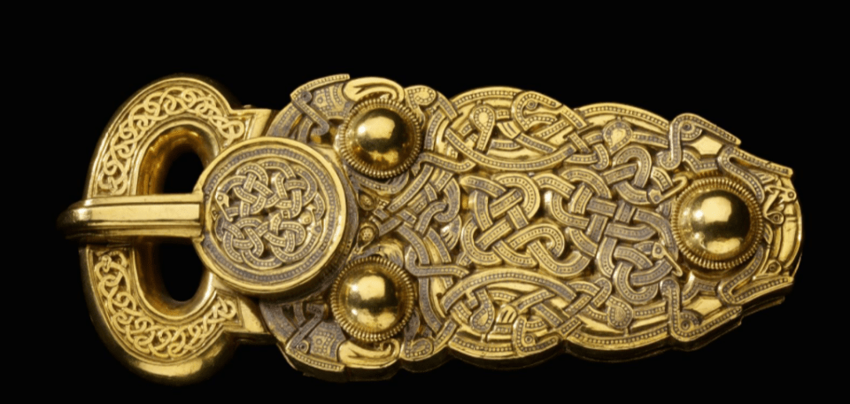 Among the ancient treasure was this gold buckle