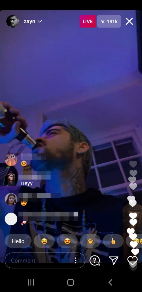 Zayn was listening to tracks from his third studio album during the Instagram Live