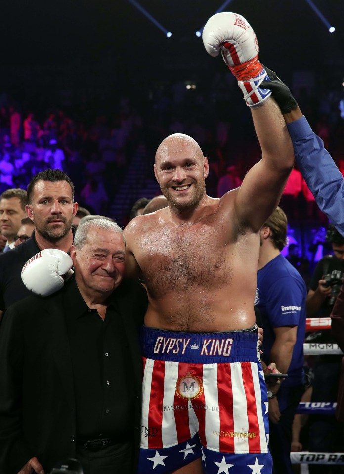 Tyson Fury, pictured with Bob Arum, has not lost after 31 professional fights