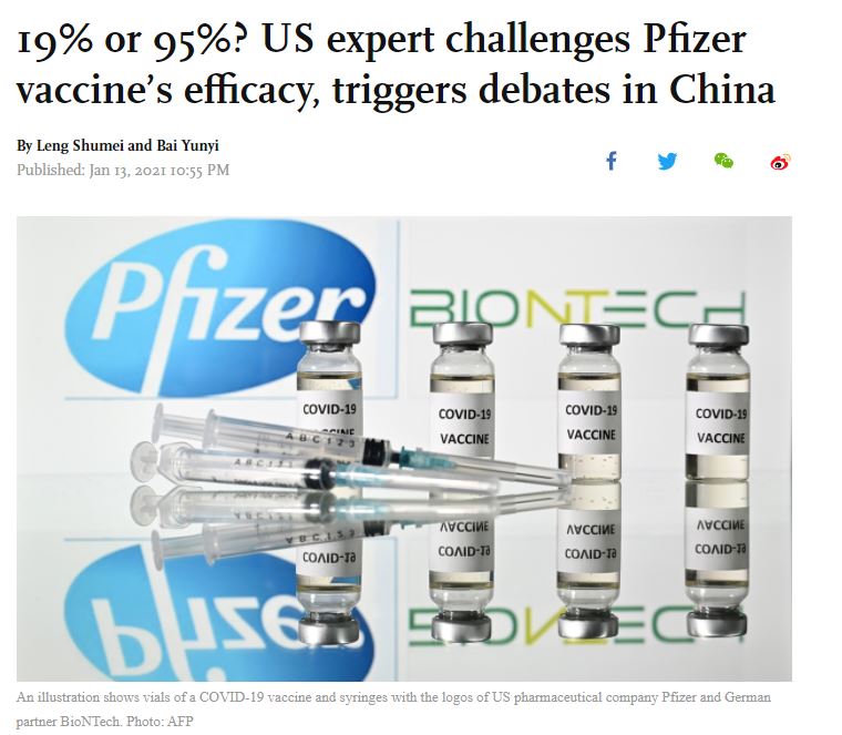 The string of articles over the last week challenged the Pfizer vaccine