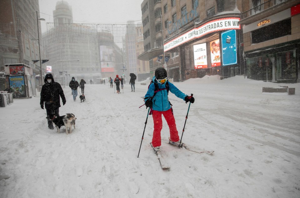 Some took advantage of the freak weather to brush up on their skiing