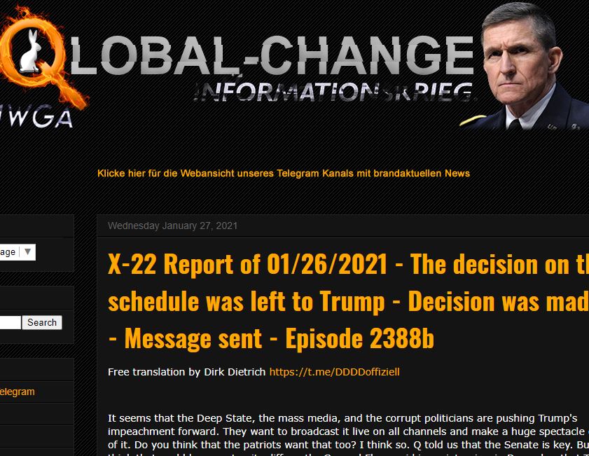 German based sites also feed the QAnon narravtive online