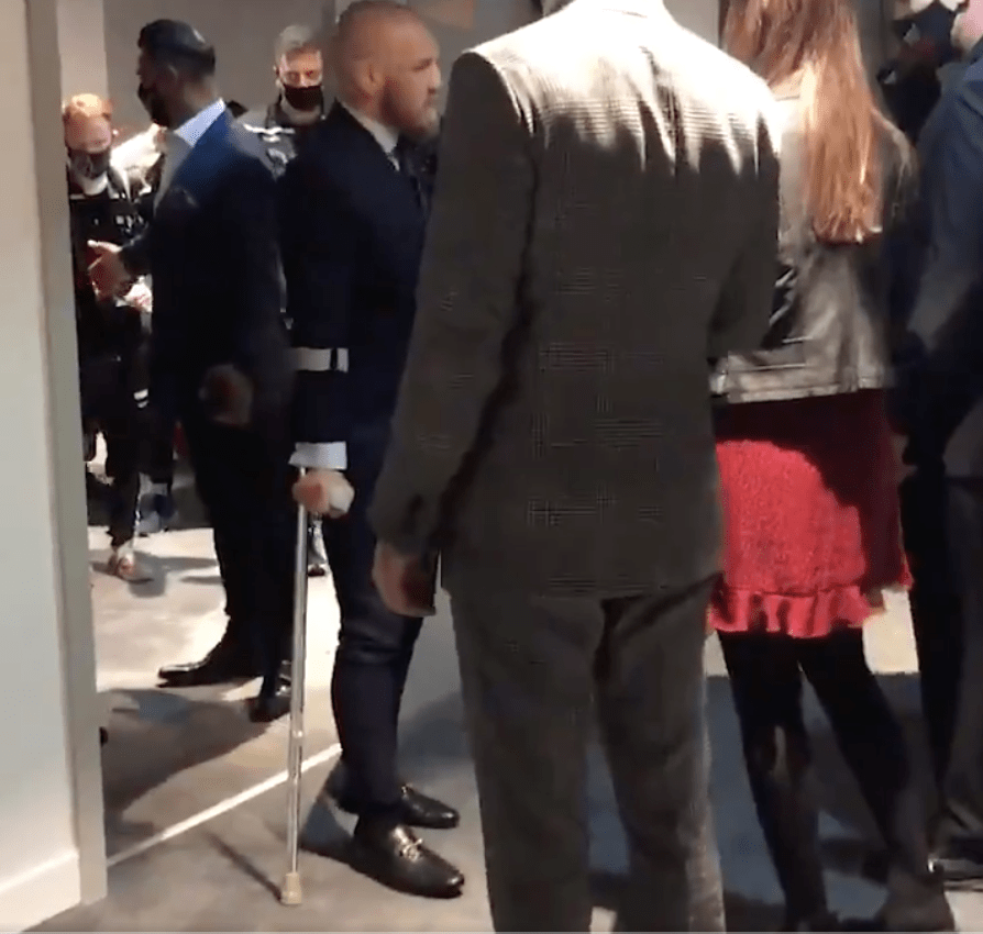McGregor was left hobbling on a crutch after the fight