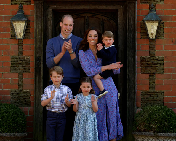The Duke and Duchess of Cambridge and their children also showed support for key workers by clapping their hands