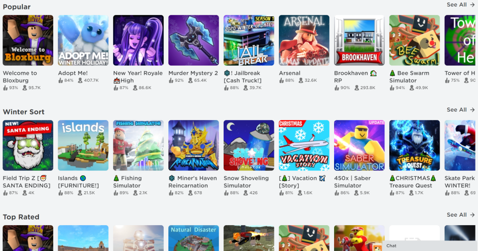 Players have more than 40million user-generated 'games' to choose from