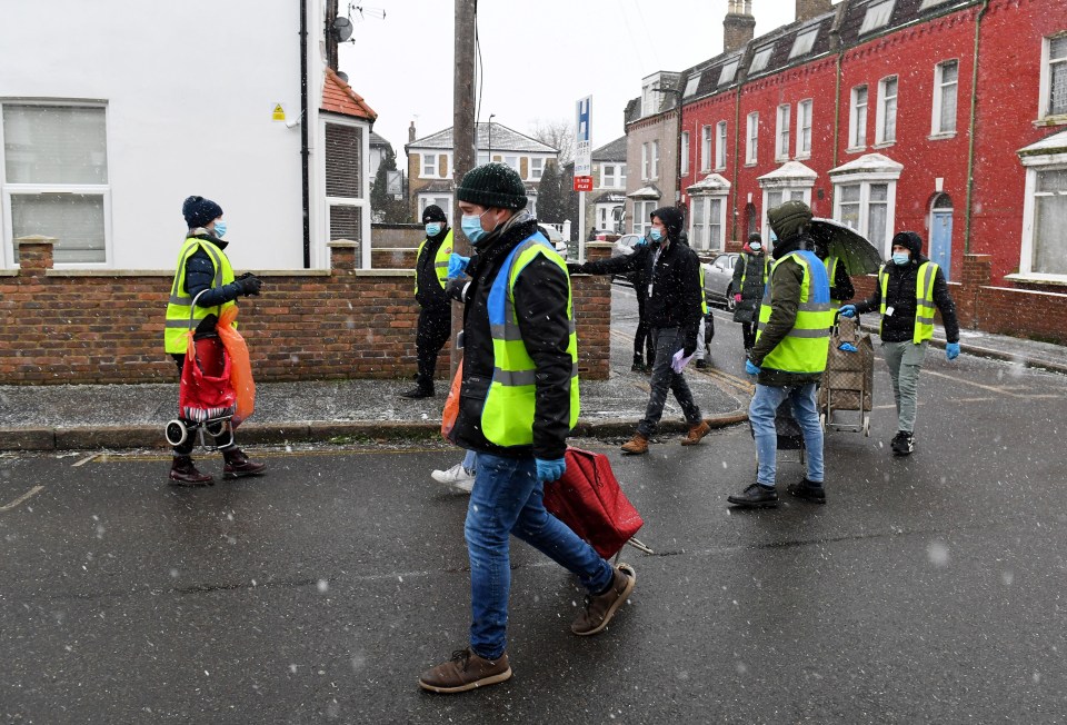 Volunteers have been pounding pavements across England today as testing is rolled out in select areas