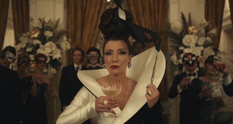 Emma looks equally stylish in the film