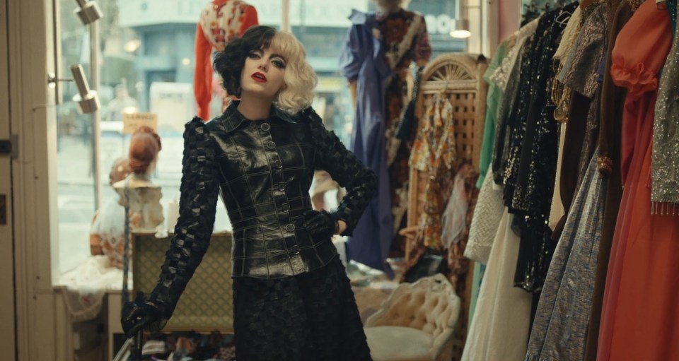 Cruella wears some striking ensembles in the trailer