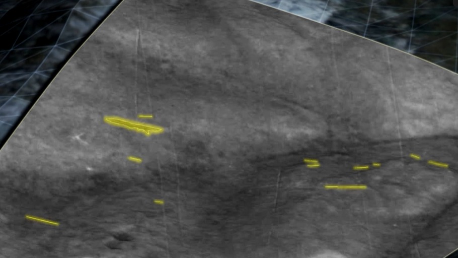 Scans of the area appeared to show large gouges in the surface of the desert