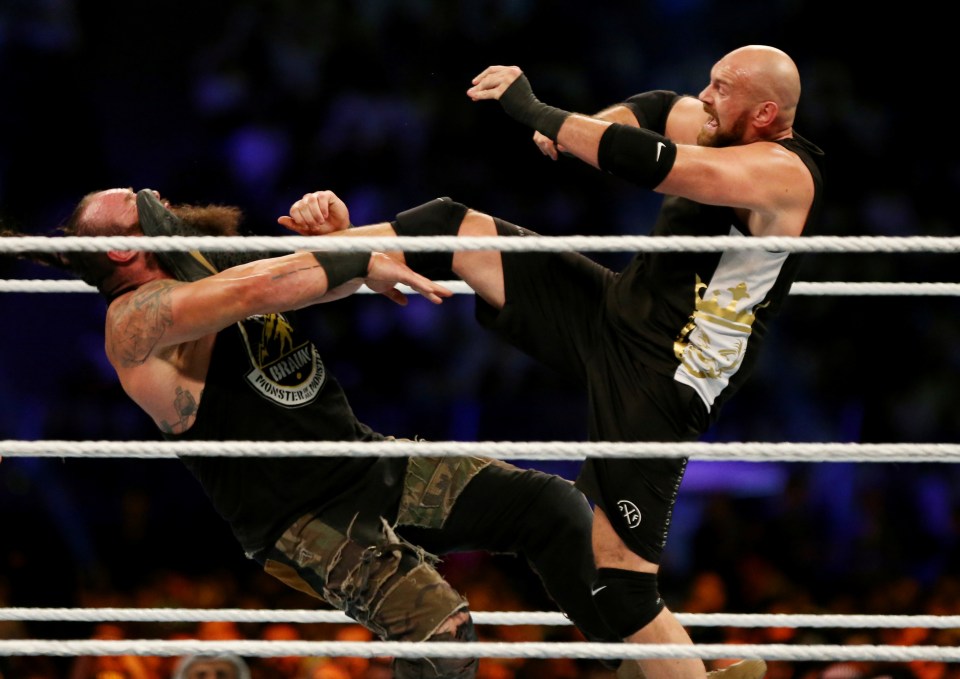 Tyson Fury showed off his skills in the wrestling ring last year