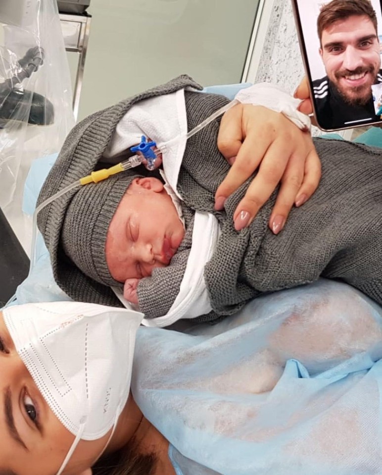 Ruben Neves was on video call as his partner gave birth to their third child