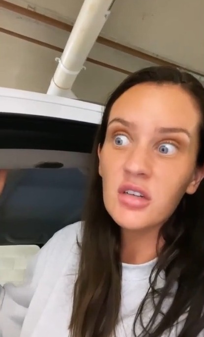 Ines also revealed the smash had left wedged the drivers door stuck