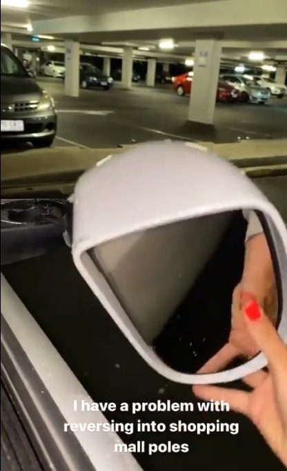 She managed to knock the wing mirror off