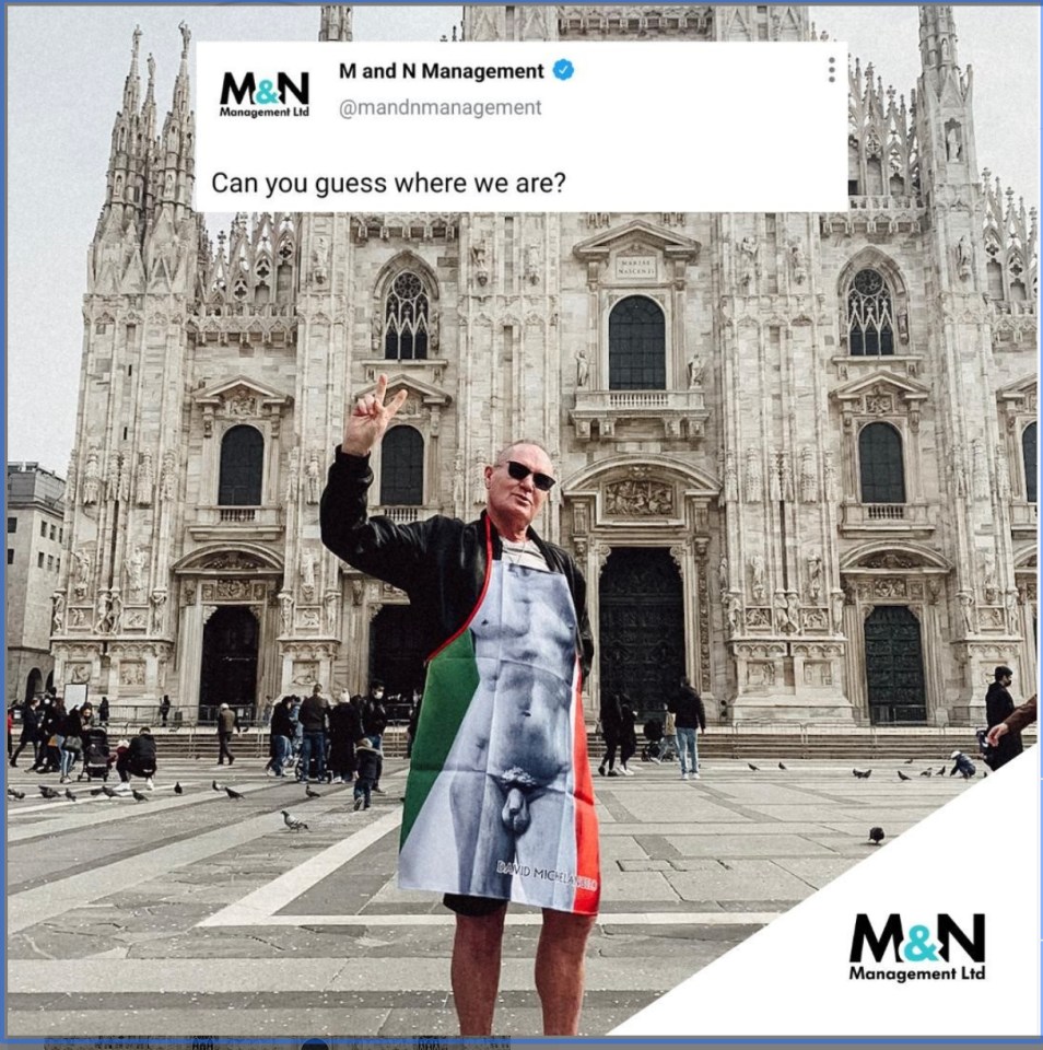 Paul Gascoigne posts an Instagram snap from Italy