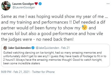Lauren said that there was 'no need' for the judges' mean commentary