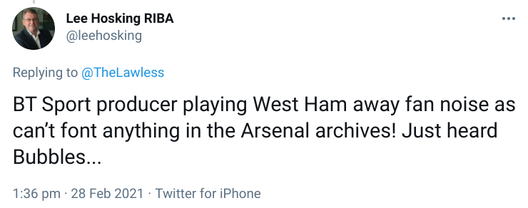 West Ham fans enjoyed the bizarre gaffe
