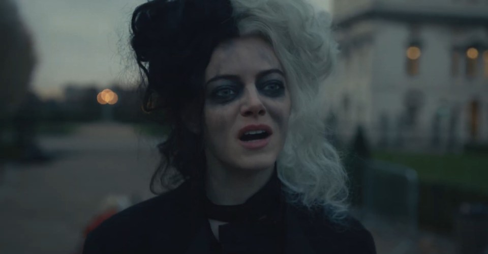 The final shot shows her with smudged make up and disheveled hair