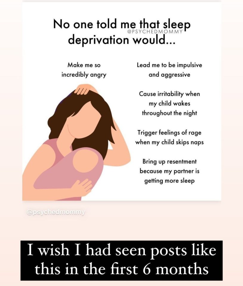 The reality star shared this post opening up about the effects of no sleep