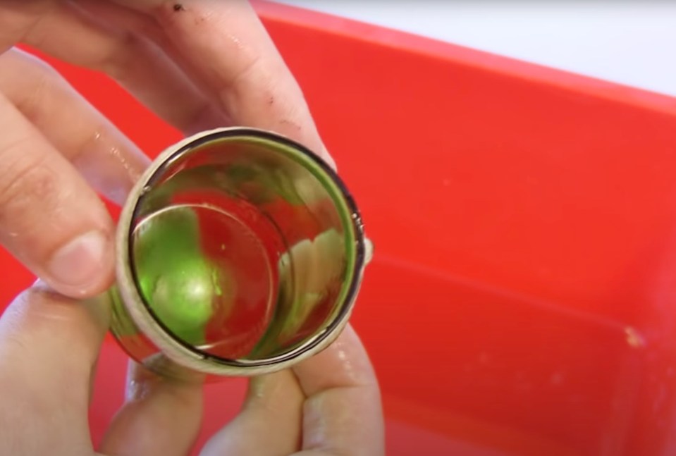 The couple had been filming a 'life hack' video showing how to cut a glass bottle in half