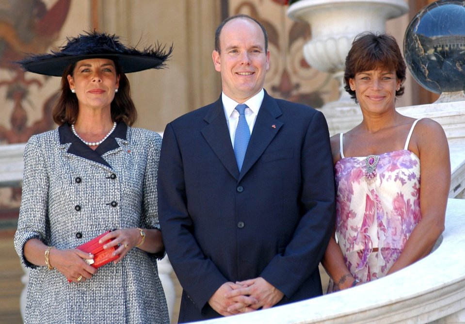 Prince Albert II of Monaco with his sisters Princess Caroline of Hanover and Princess Stephanie of Monaco