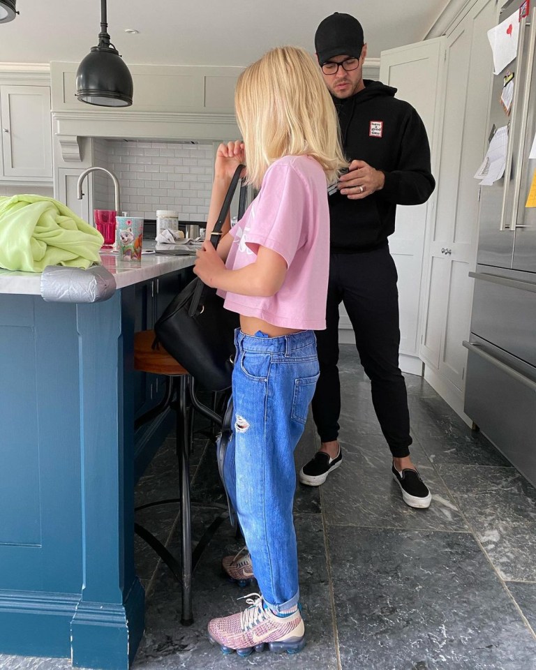 It comes after her nine-year-old son Ace was pictured rocking a pink crop top and long hair