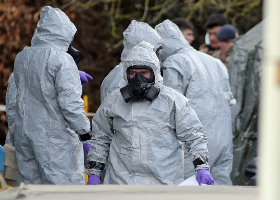 Decontamination teams at the site