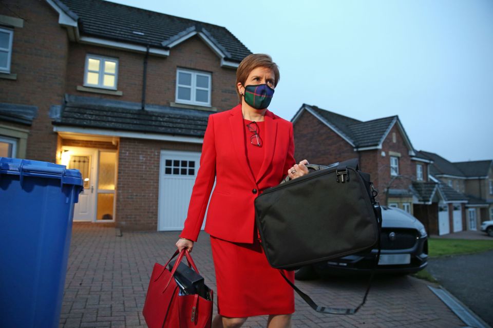Nicola Sturgeon leaves home for the Holyrood hearing this morning