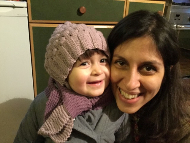 Nazanin Zaghari-Ratcliffe and her daughter Gabriella pose for a photo in London