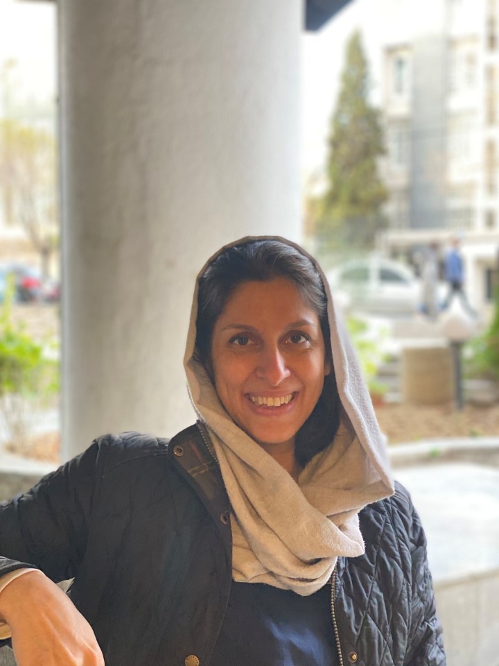 Nazanin Zaghari-Ratcliffe smiles for a photo after news of her release today