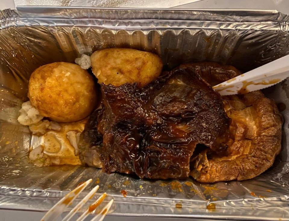 Chris said his Sunday dinner roast beef was the size of a cigarette paper