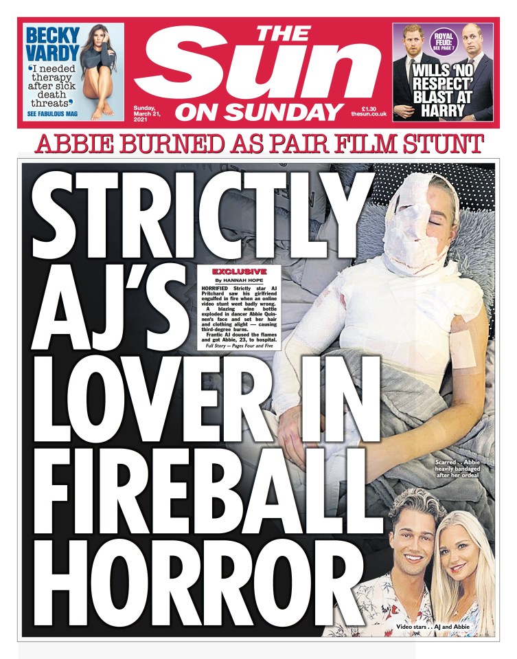 The Sun on Sunday revealed the traumatic accident