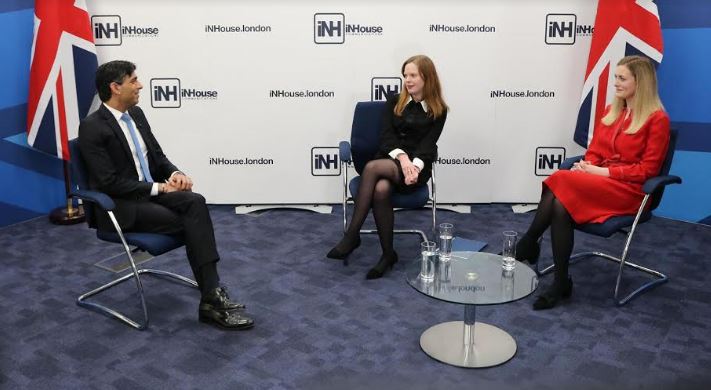 Rishi Sunak  (left) tells Kate Ferguson (centre) and Lucy Fisher (right) he hopes businesses will go on an investment spending spree post Covid
