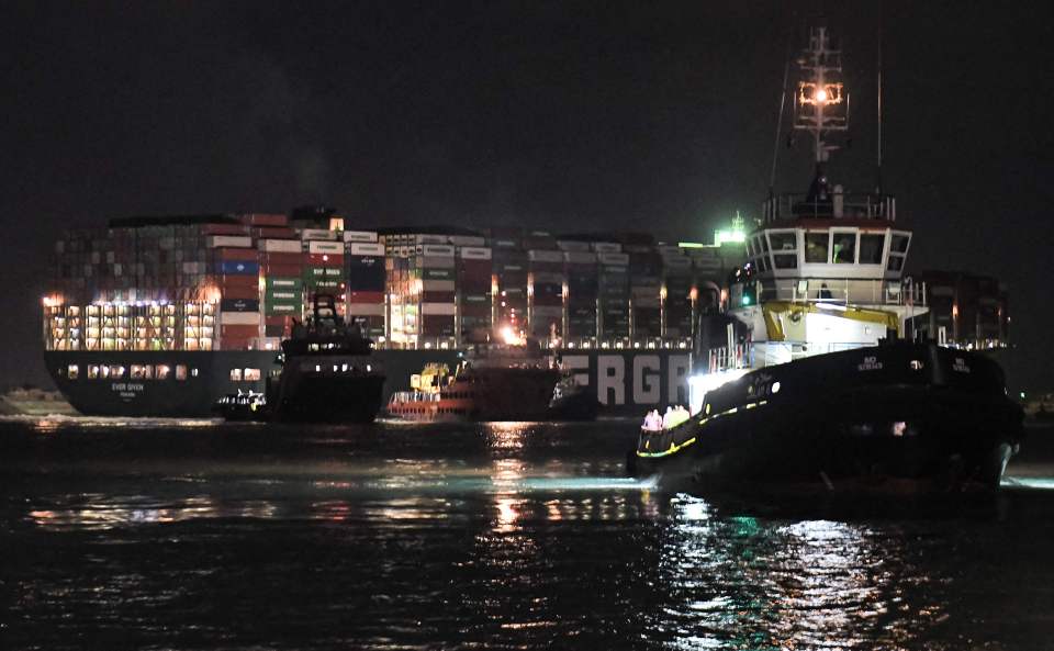 The Japanese ship became stuck in a single-lane stretch of the canal on Tuesday