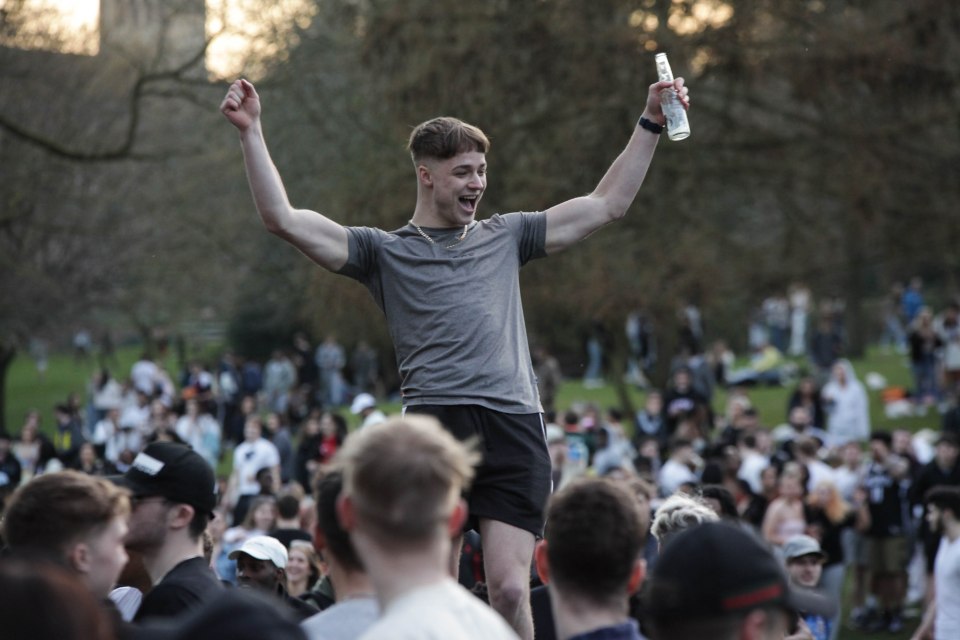 This lad is clearly happy to be out and about in a Nottingham park